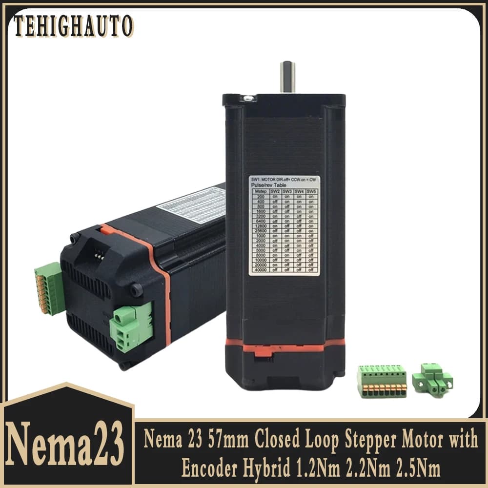 Driver motore Nema 23 57mm Motore all-in-one 1.2Nm 2Nm 2.5Nm Motore passo-passo Nema23 ad anello chiuso integrato con encoder 24VDC