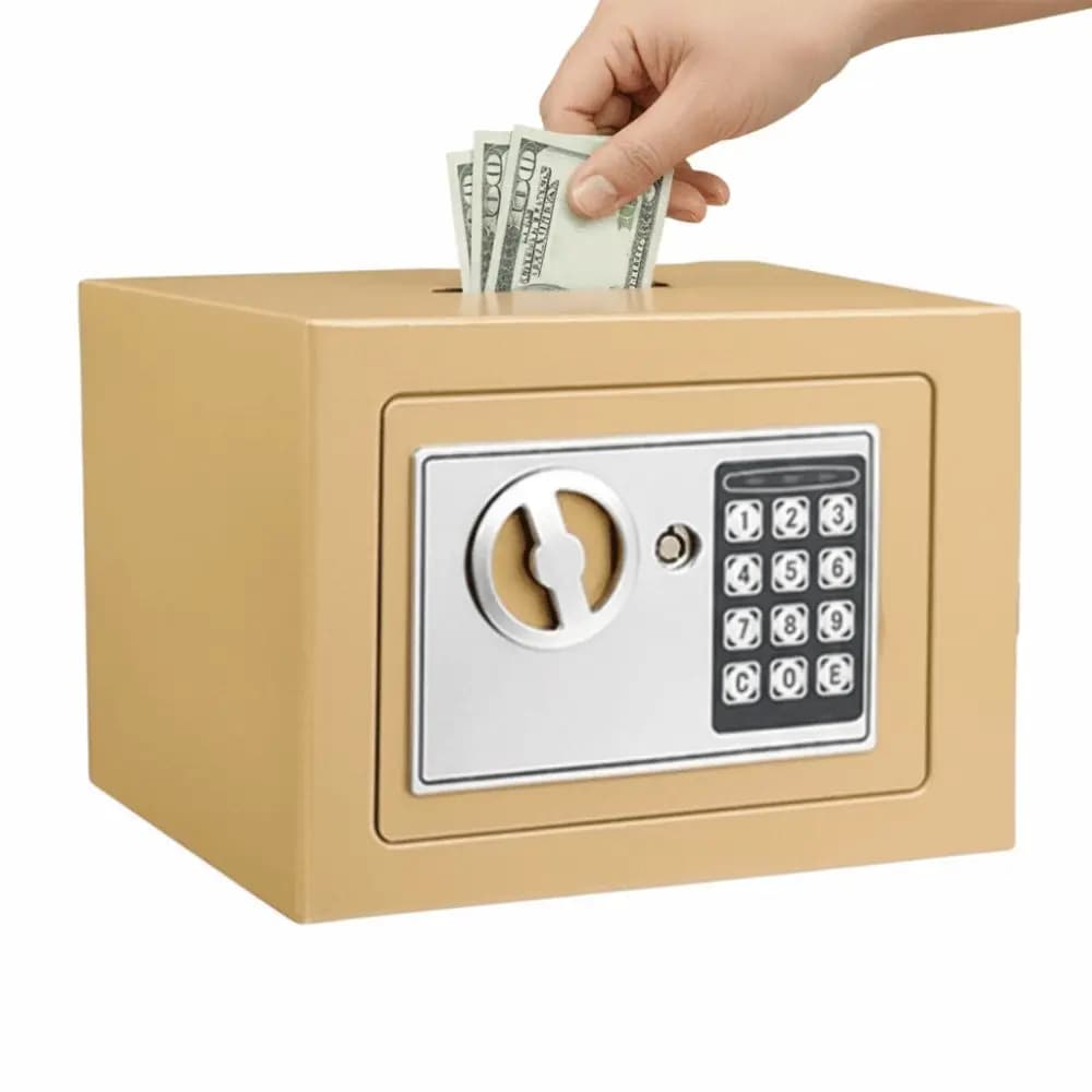 Anti-Theft Piggy Bank Password Lock Key Lock Small Digital Safe Box Compact Battery-powered Combination Lock Security Box