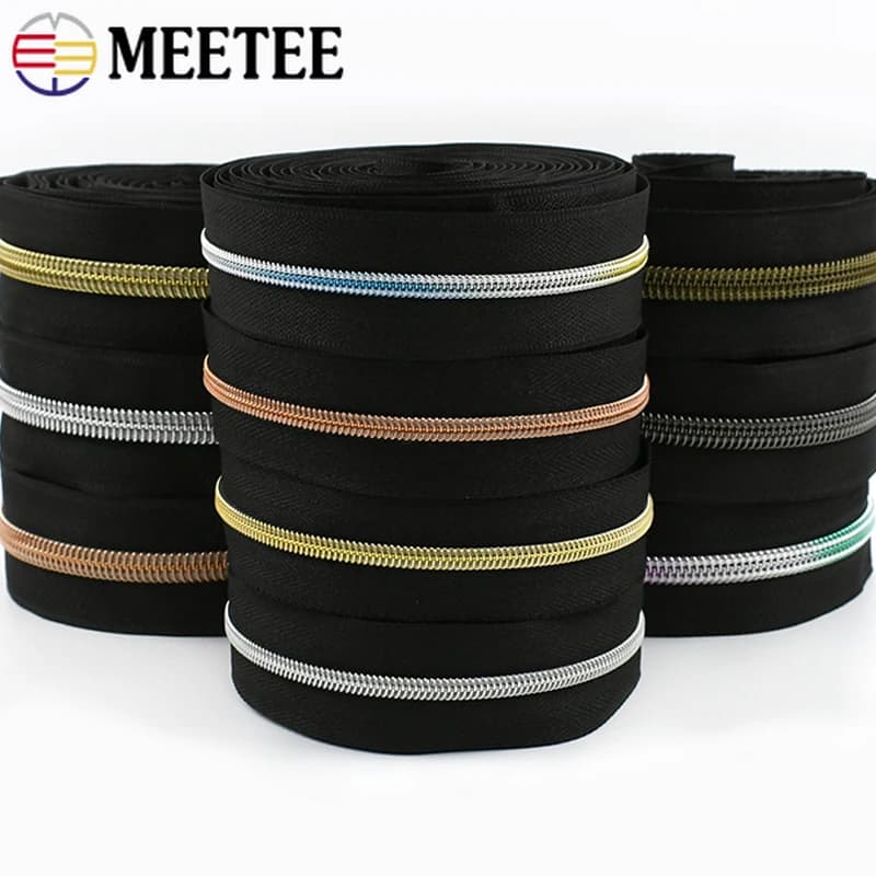 10/20/50 Metri 3 # 5 # Nastro per Cerniere in Nylon Nero, Cerniere in Plastica a Rotolo, Cerniere Continue all'Ingrosso, Kit di Riparazione Cerniere per Abbigliamento, Fai da Te, Cucito