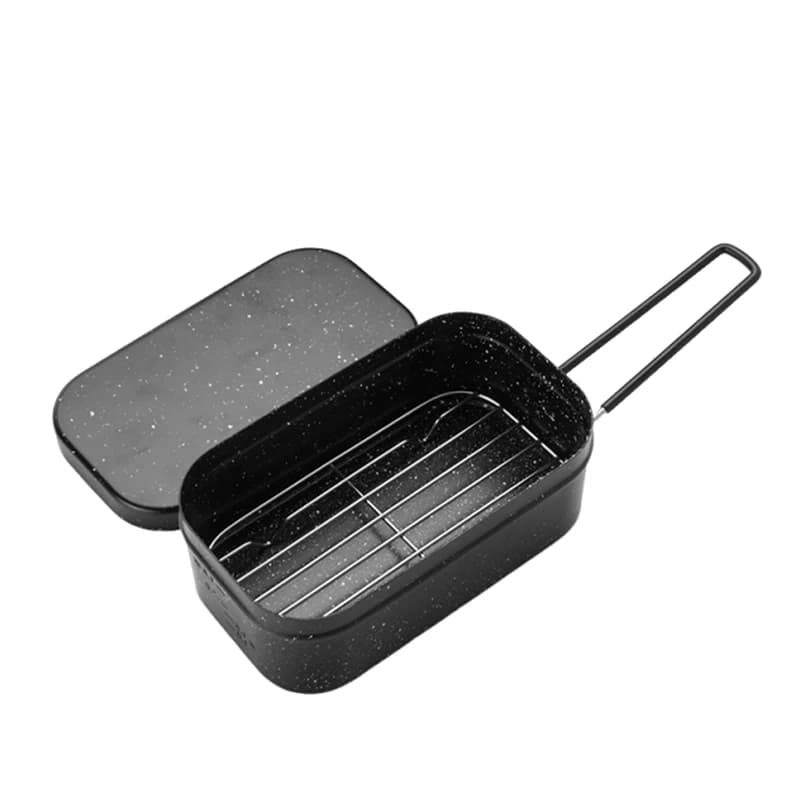 800/1400 ml Camping Box Stainless Steel Steam Grill Steam Cooking Support for Heat Resistant Dining Box