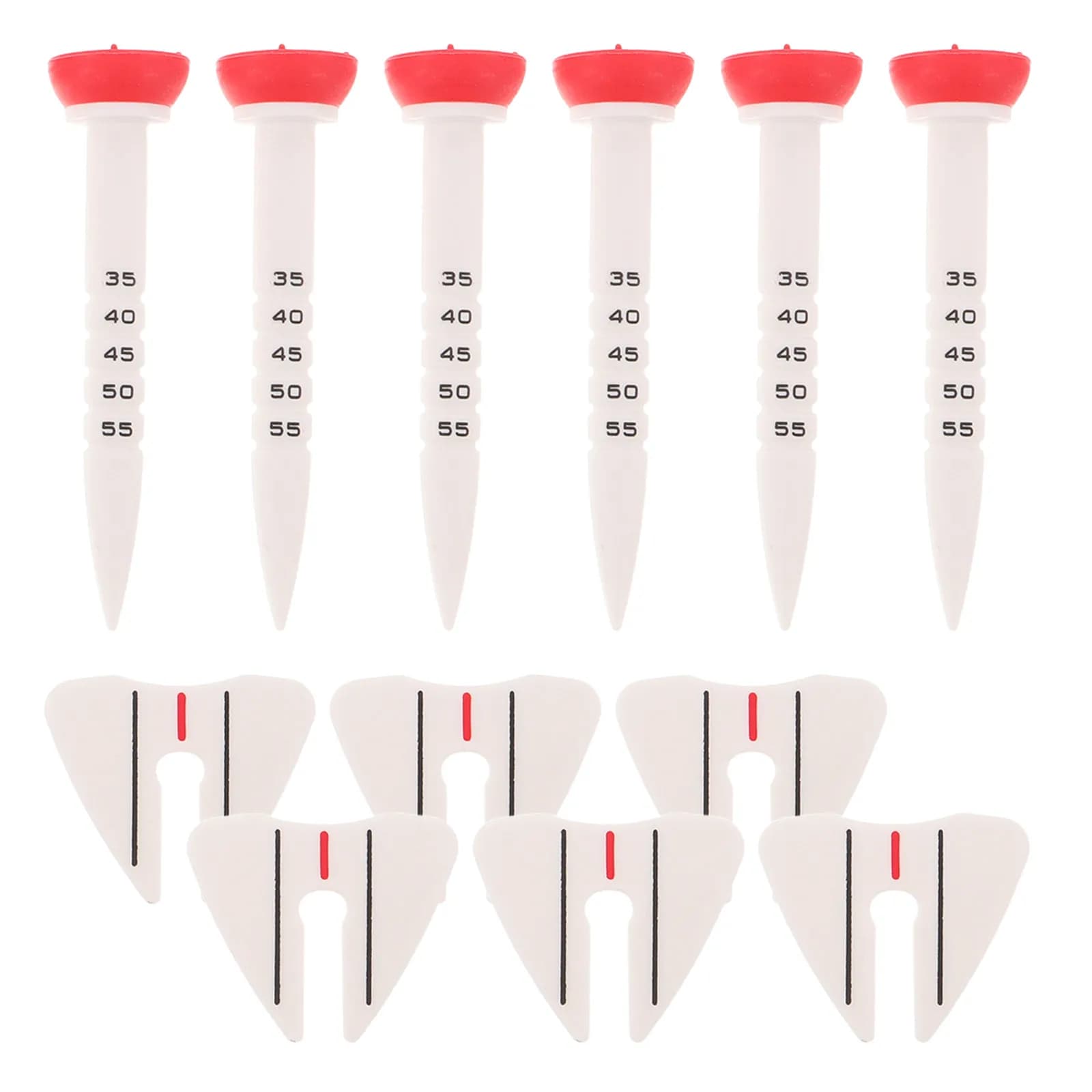 Set di 6 Tee da Golf Regolabili in Plastica, Altezza Variabile, Posizionamento Stabile, Attrezzatura per Allenamento Golf, Simulatore per Campo Pratica all'Aperto