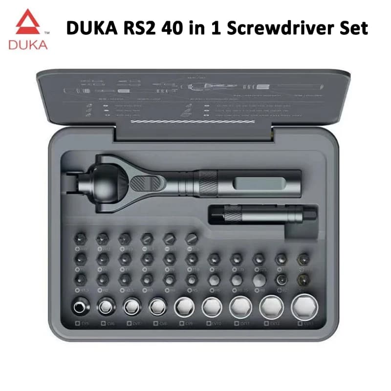 2025 Nuovo DUKA Atuman RS2 Set di cacciaviti a cricchetto 40 in 1 Punta per cacciavite di precisione magnetica Kit di strumenti di riparazione domestica fai da te