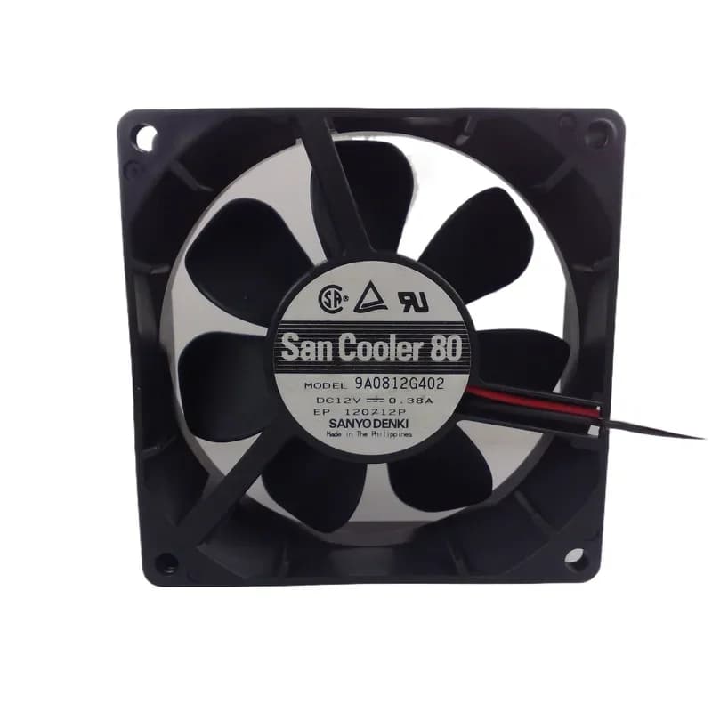 Original Sanyo 9A0812G402 12V 0.38A 8CM 8025 2-wire Cooling Fan for Electronic Devices