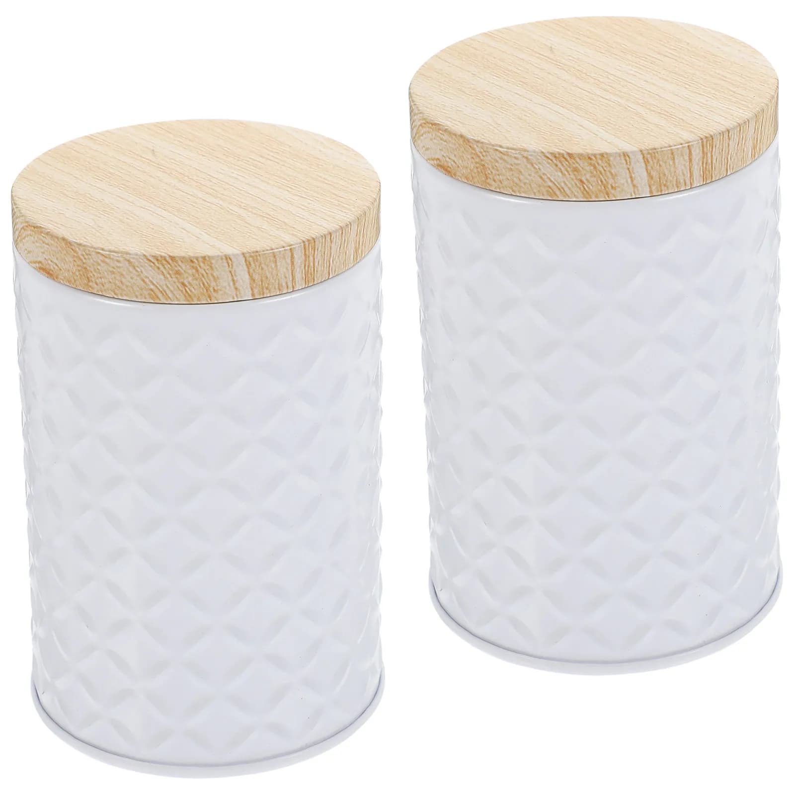 2Pcs Sturdy Tinplate Sealed Grain Storage Jar for Nuts Sweets Dried Fruits Coffee Beans Cat Food Airtight Kitchen Cafe Office Rv