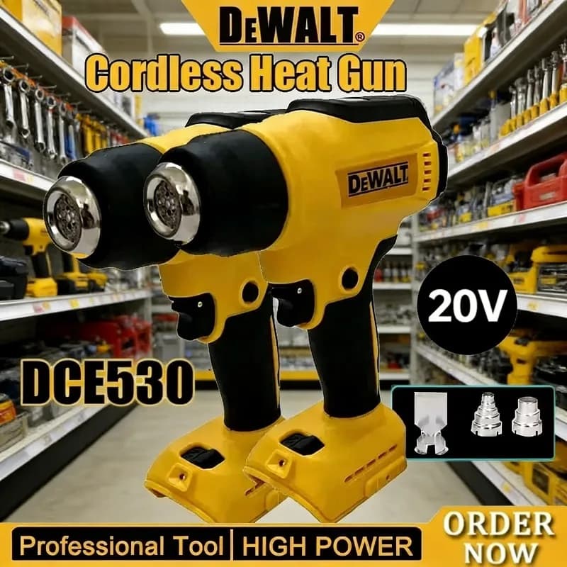 DEWALT DCE530 20V Pistola ad Aria Calda Senza Fili con Temperatura Regolabile 550 ° Soffiatore Termico per Saldatura ad Alta Potenza C (Solo Corpo Macchina)