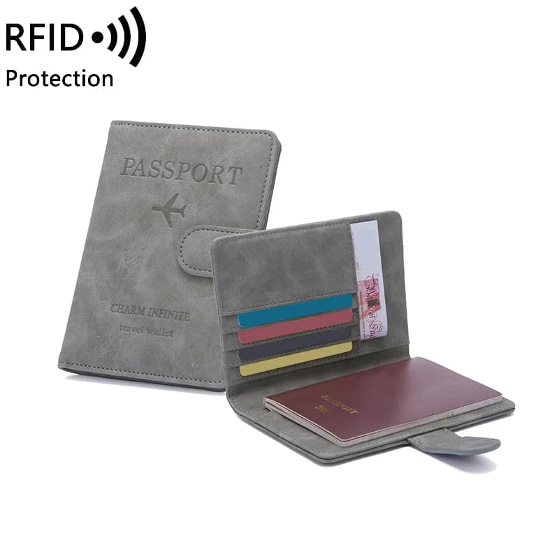 Porta passaporto antifurto RFID, borsa per carte di credito, borsa per biglietti e documenti, portafoglio per passaporto da viaggio multifunzionale
