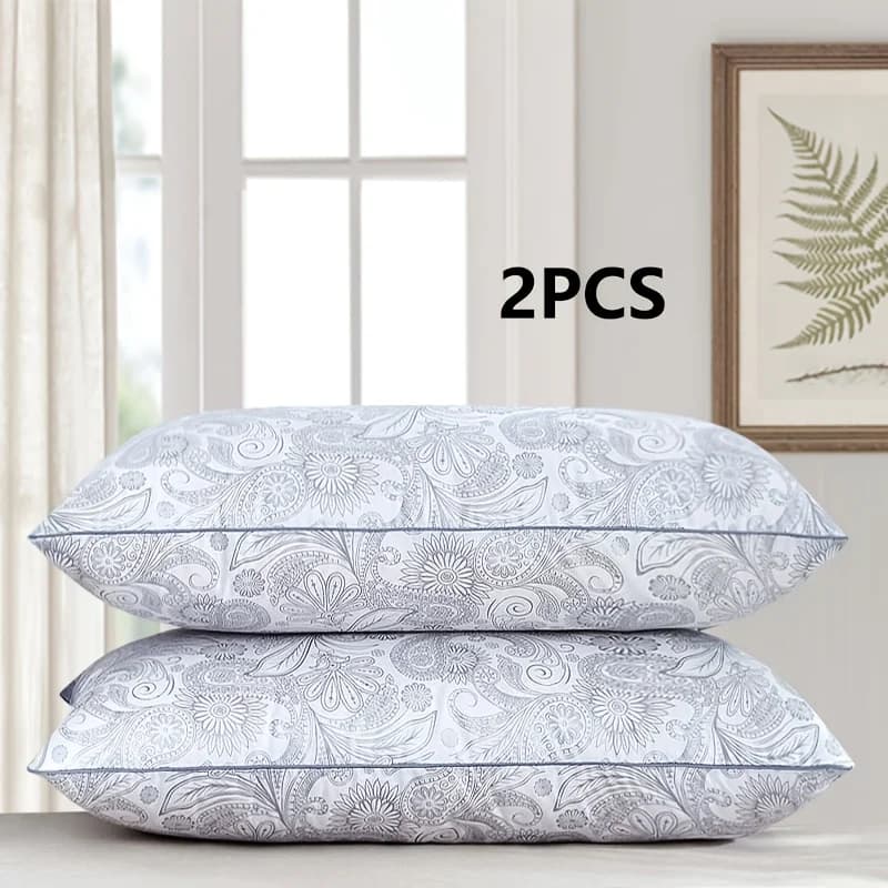 2pc high quality brushed texture patterned sleep pillow, star rated hotel grade patterned pillow core classical patterned pillow