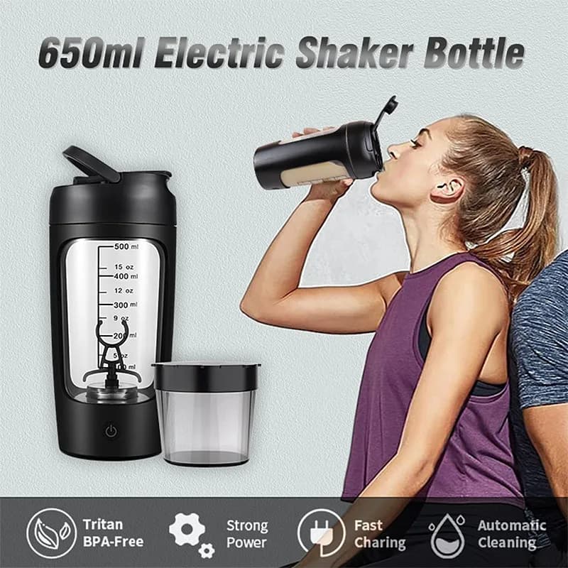 Borraccia Shaker Elettrica Automatica da 500ML per Proteine in Polvere, Frullatore Portatile per Palestra, Fitness e Attività all'Aperto