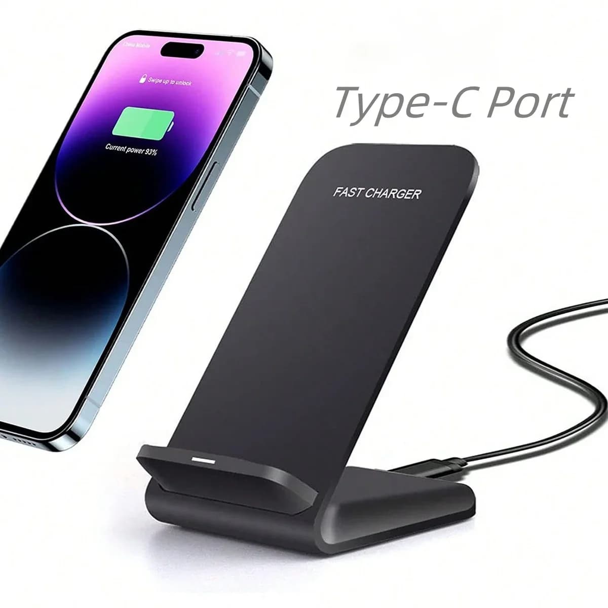 Caricatore Wireless da 30W con Supporto per iPhone 17 16 15 14 13 12 Pro Max 11 XS XR X 8 Samsung S23 S22, Stazione di Ricarica Rapida Type-C