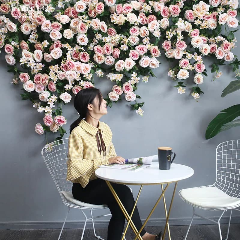 Artificial flower vine Rose strip plants wall Tree plastic Home wedding Holiday decoration