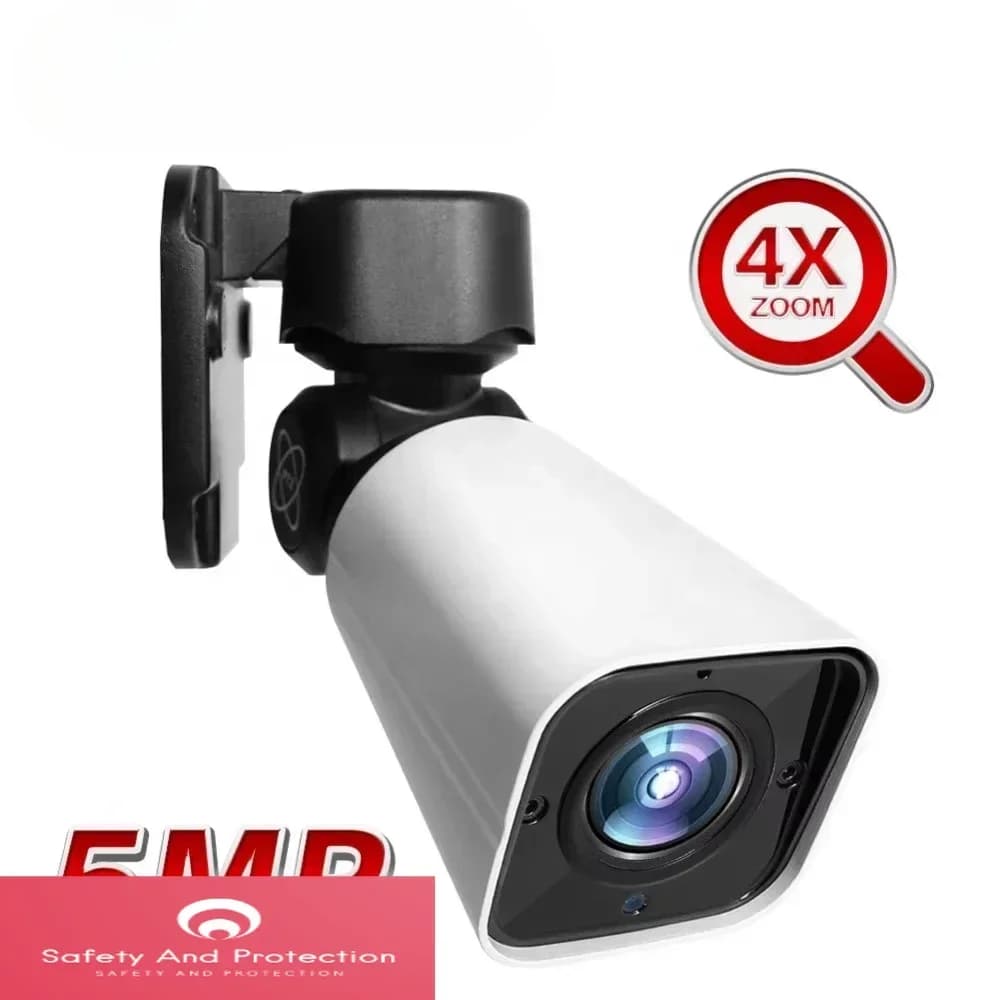 Telecamera IP PTZ Bullet da Esterno 5MP con Zoom Ottico 4X, Impermeabile IP66, IR 50M, Telecamera di Sicurezza CCTV Bullet 48V POE