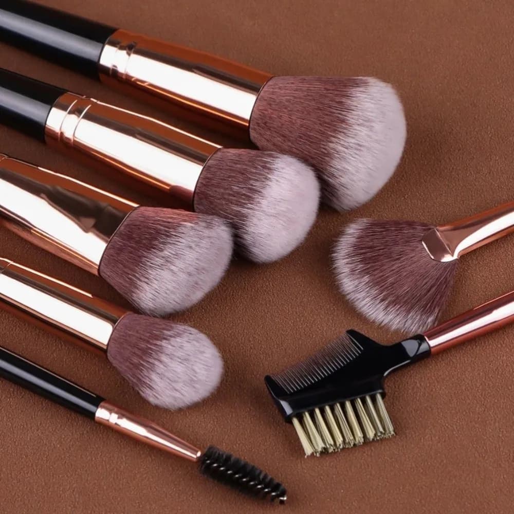 15pcs/set Make Up Tool Makeup Brushes Kit Cosmetics Contour Eye Shadow Brush Set Beauty Face Bronzer Eyebrow Brush Lady