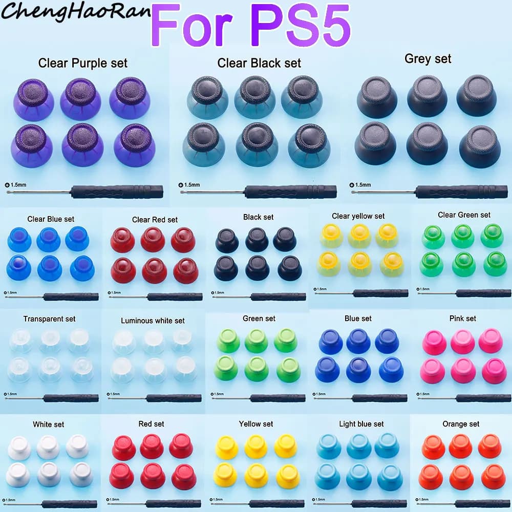 1 set per PS5 Thumbstick Grip Cap per Sony PlayStation 5 3D Analog Joystick Cover Controller Button accessorio di ricambio