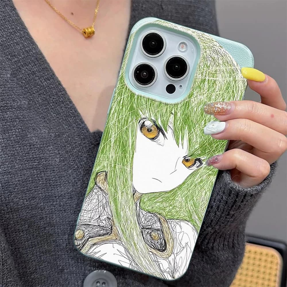 Sketch Of Green-haired Anime Character Phone Case For IPhone 17 16 15 14 13 12 11 Pro Max 16 15 14 Plus 17Air Cover Case Funda