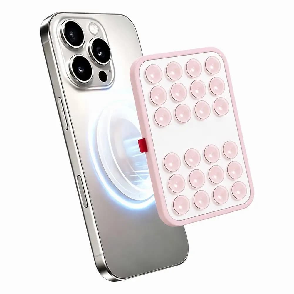 Magnetic Silicone Suction Cup Phone Holder Hands Free Mirror Glass Wall Mount Bracket Holder For iPhone 17 16