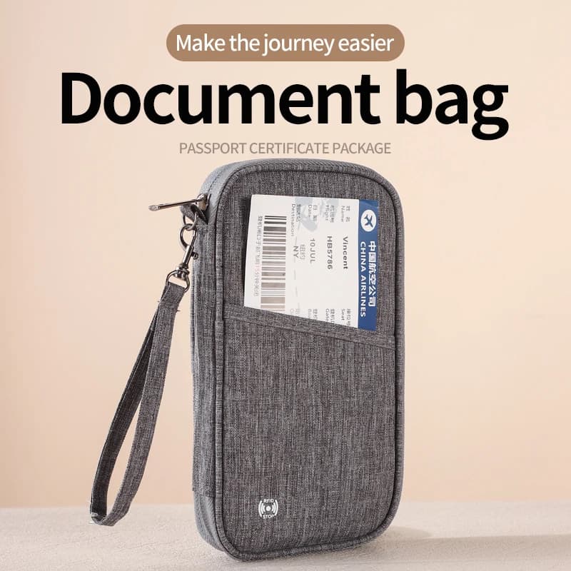 Portfolio for passport with block Rfid Passport bag Family travel bag Essentials Wallet Organizer of documents Credit card case for Trave