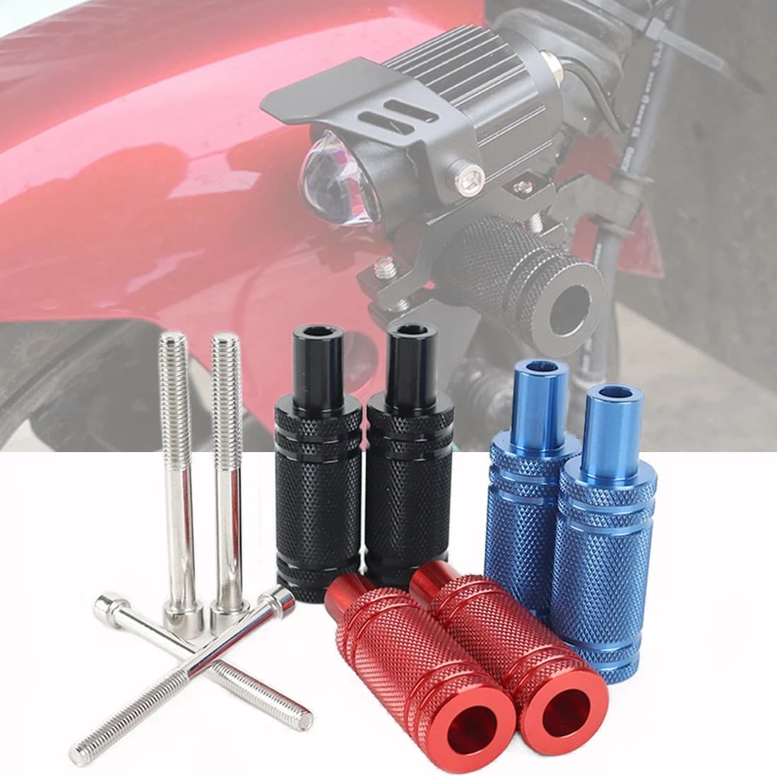 Supporto per faro moto Staffa per parafango regolabile M8 M6 Vite Fendinebbia Staffa di montaggio per faretto per faro auricolare