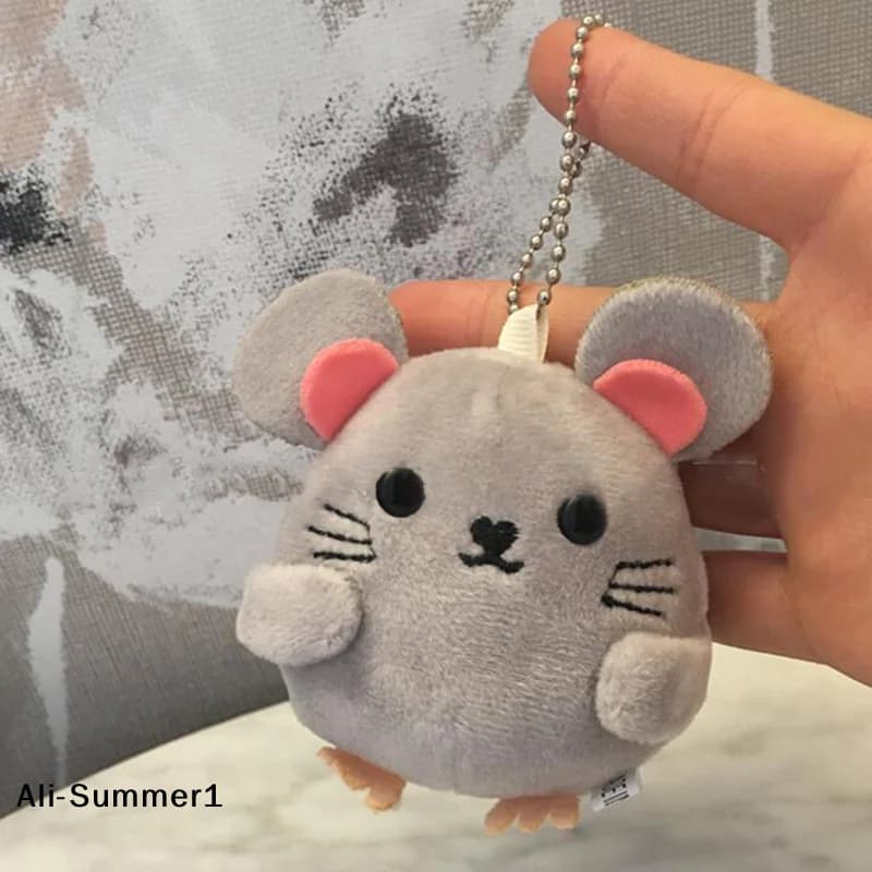 【E】 1 Pezzo 8CM Peluche Topo Grigio, Animale Imbottito, Ciondolo per Borsa, Portachiavi, Regalo di Nozze per Ragazza, Bambola