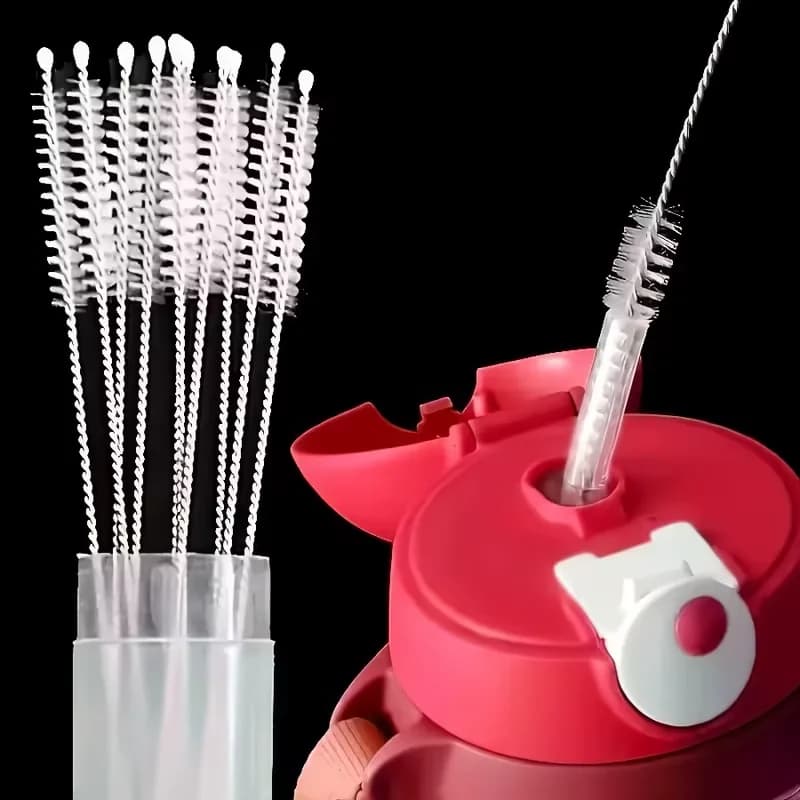 1 set (10 pieces) of brushes for cleaning of straws, reusable kitchen tool, brush for straws, suitable for metal glasses and straws