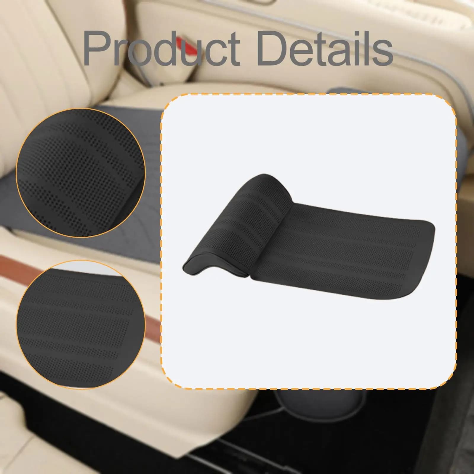 Supporto per Gambe per Sedile Auto, Estensore Ergonomico in Memory Foam e Pelle PU, Comfort per Lunghi Viaggi, Universale per Tutti i Veicoli