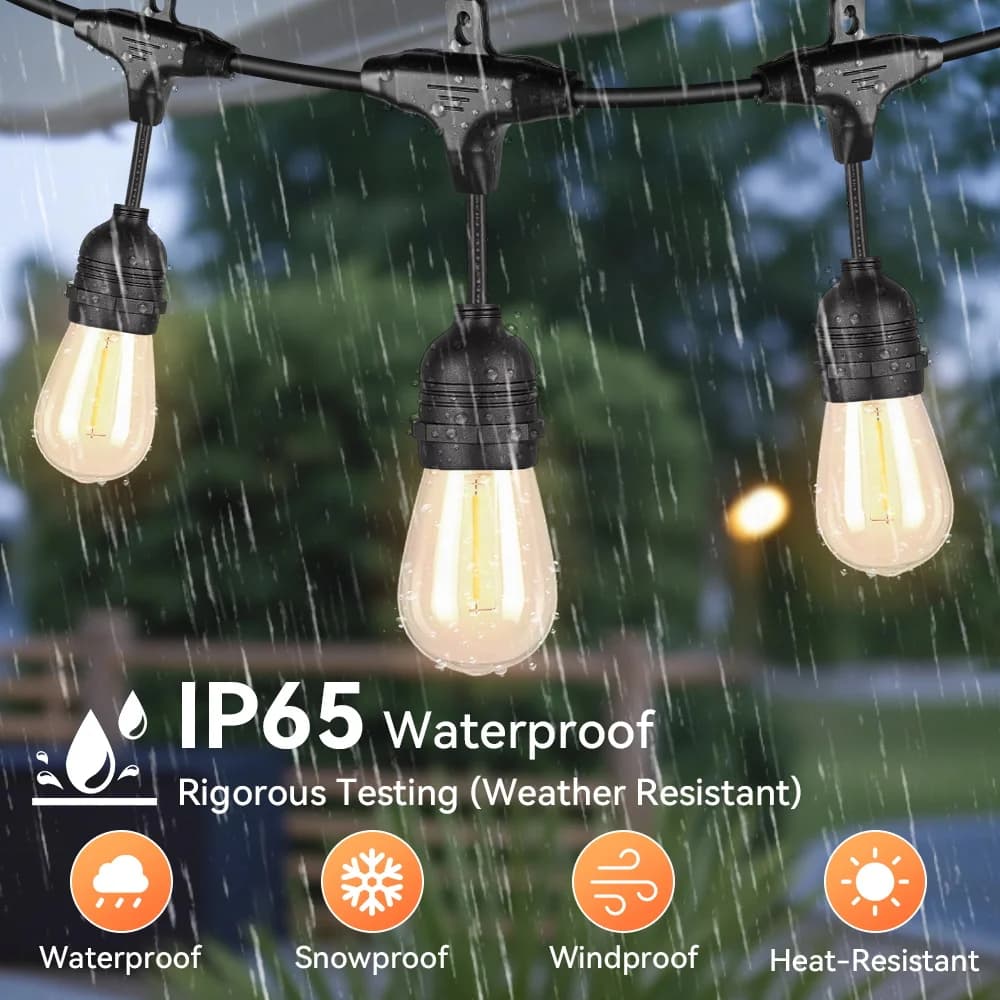 E27 Luci a stringa per esterni Lampadine a LED Spina UK/US Lampadina retrò impermeabile per la decorazione del giardino Luci a stringa 10/015/20/30M