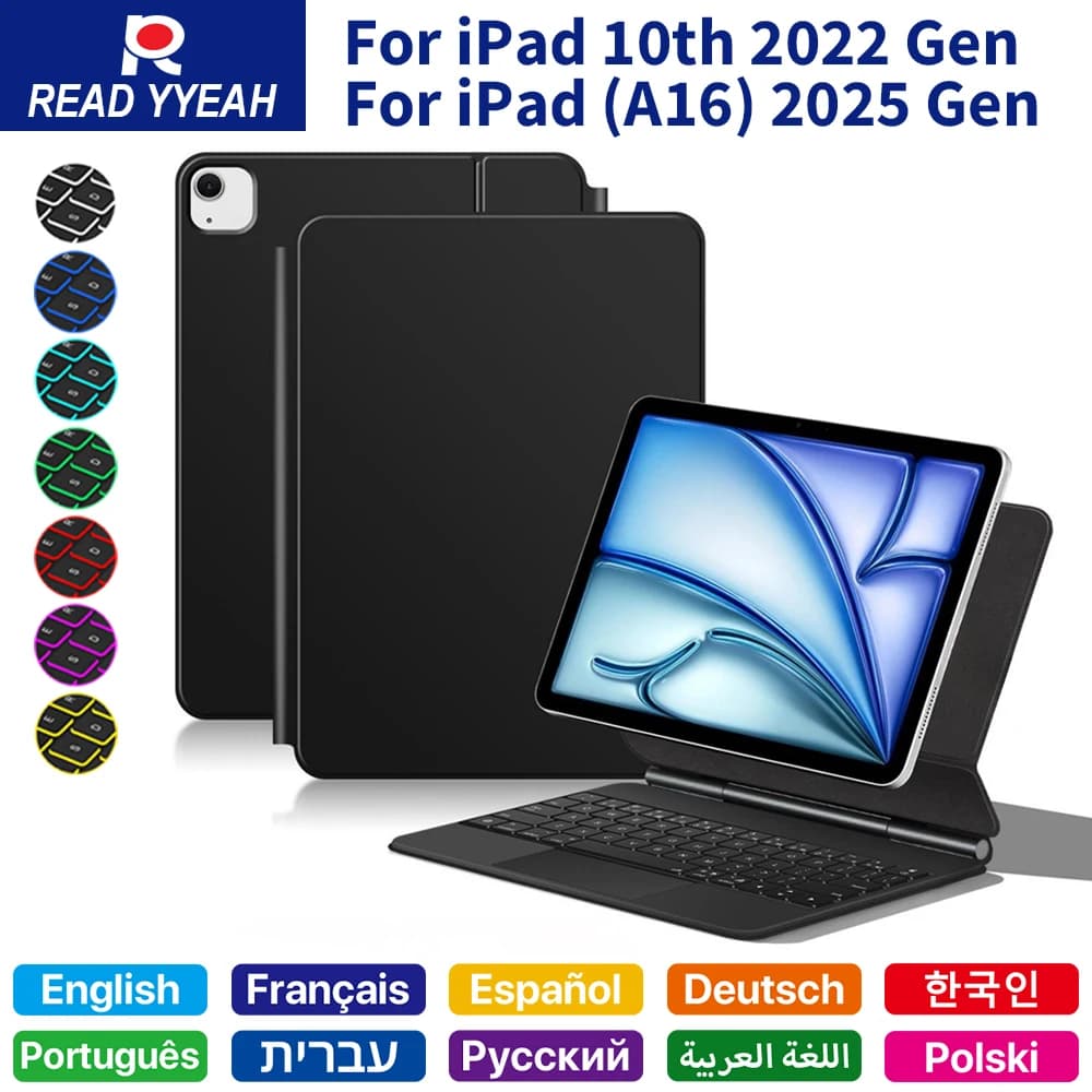 Magic Keyboard 2026 con Bluetooth per iPad 10 11a Generazione, Custodia Magnetica Smart per iPad A16 A3354 A3355 A3356 A2696, Accessori per Tablet
