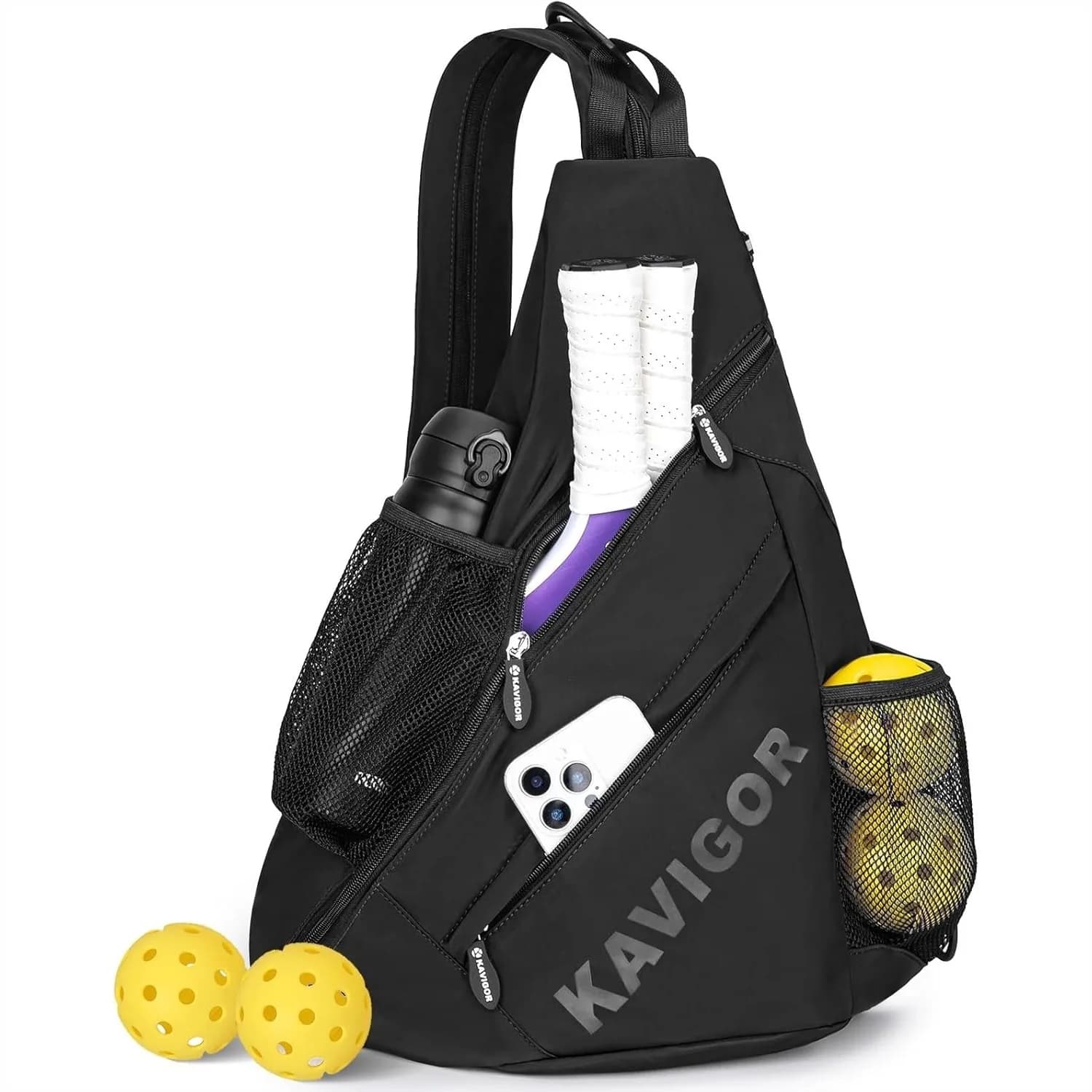 Borsa a tracolla per pickleball, zaino convertibile ultraleggero con tessuto morbido e tasca impermeabile/secca per 4 racchette e attrezzatura