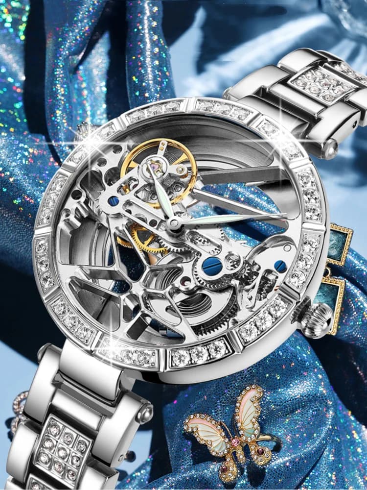New Women's Watch Automatic mechanical original style Tourbillon Luxury for Women's Watch Waterproof Reloj