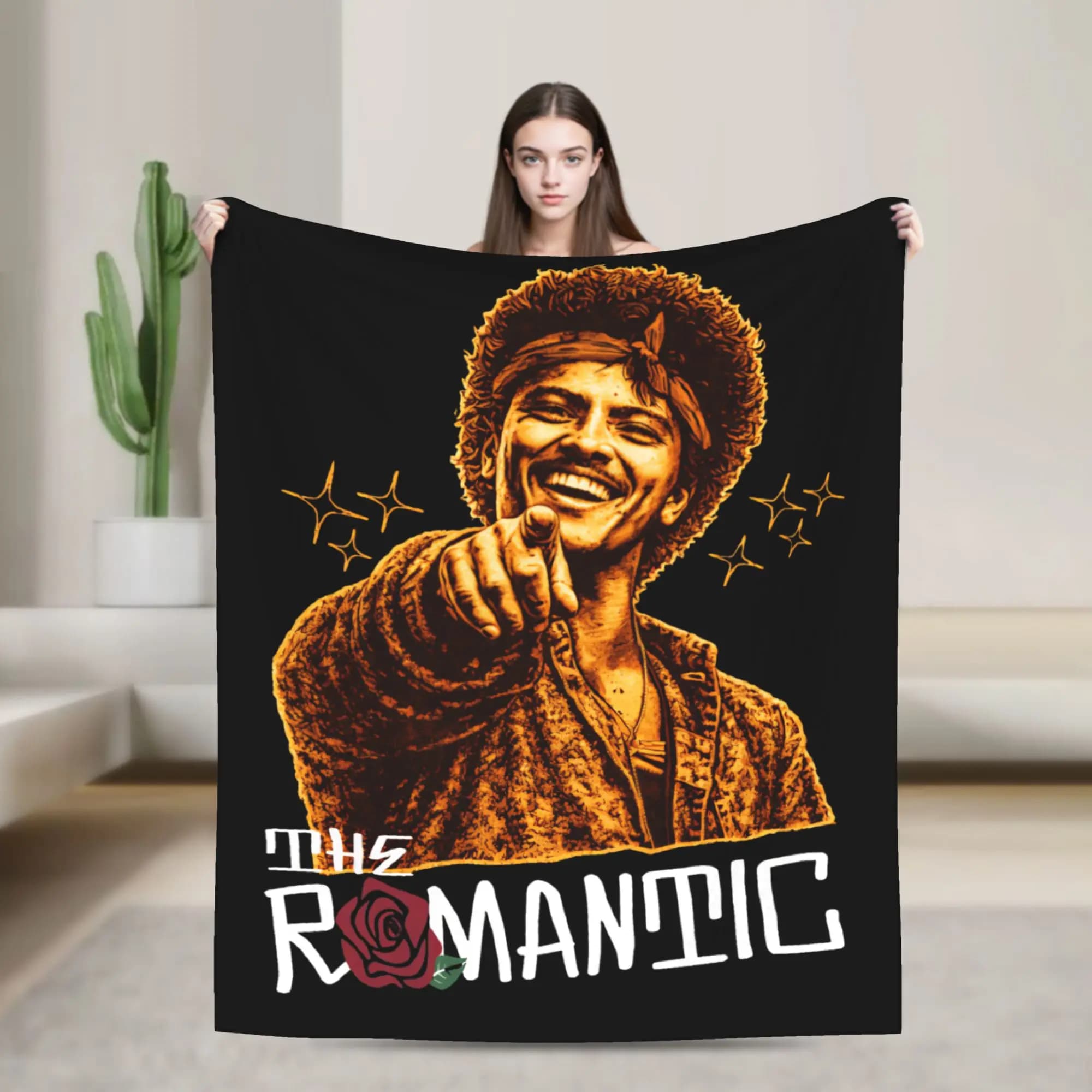 Coperta in Flanella Romantica per Amanti di Bruno Mars, Coperta Calda per Letto e Camera da Letto