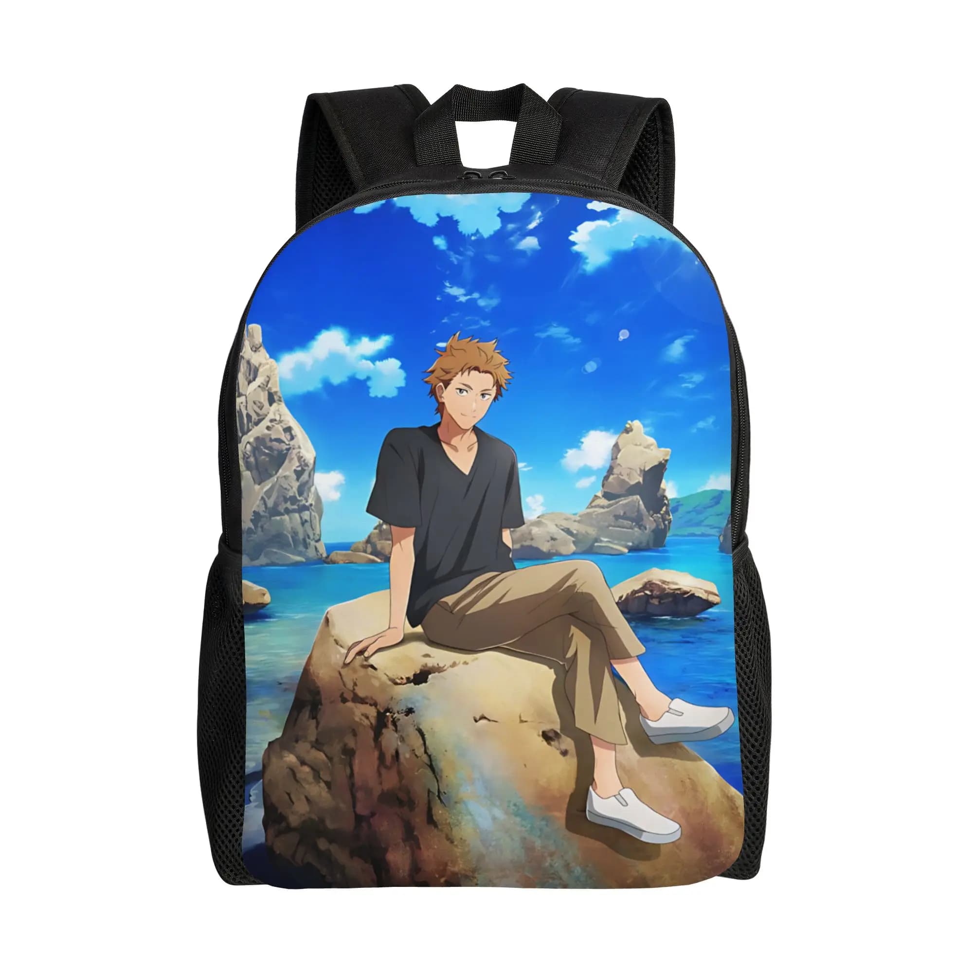 1Piece Beach New School Year Bookbag Summer Time Rendering For Men Women Backpack