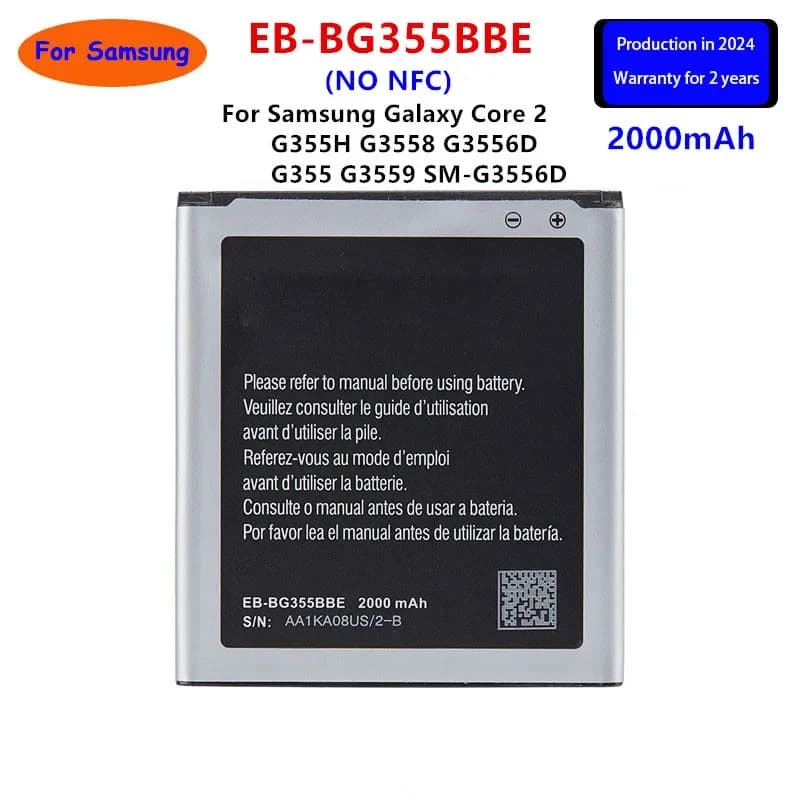Brand New EB-BG355BBE 2000mAh Battery For Samsung Galaxy Core 2 G355H G3558 G3556D G355 G3559 SM-G3556D NO NFC