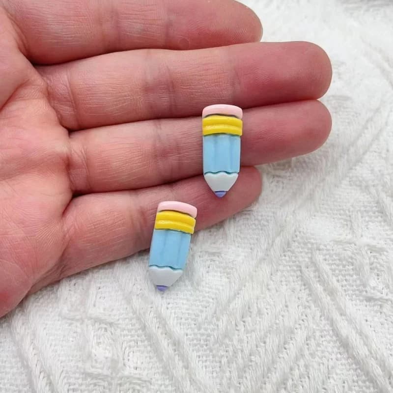 10 pz resina cancelleria righello matita forbici Kawaii Charms pendenti per collana braccialetto gioielli che fanno forniture risultati fai da te