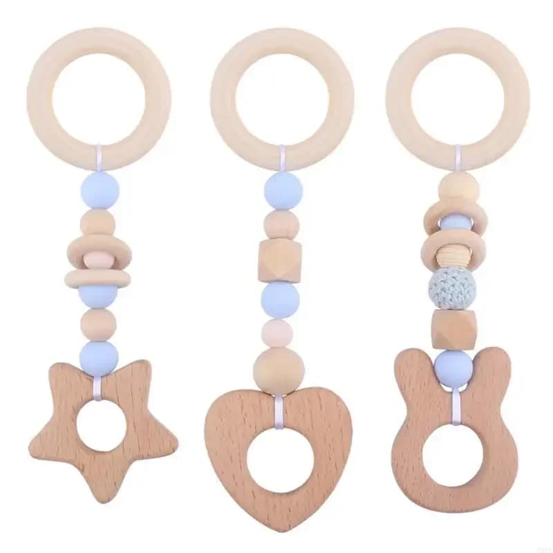 Portaciuccio e Massaggiagengive per Neonati 0-6 Mesi, Giocattolo da Masticare con Perline per Dentizione, Accessori per la Dentizione dei Bambini 69HE