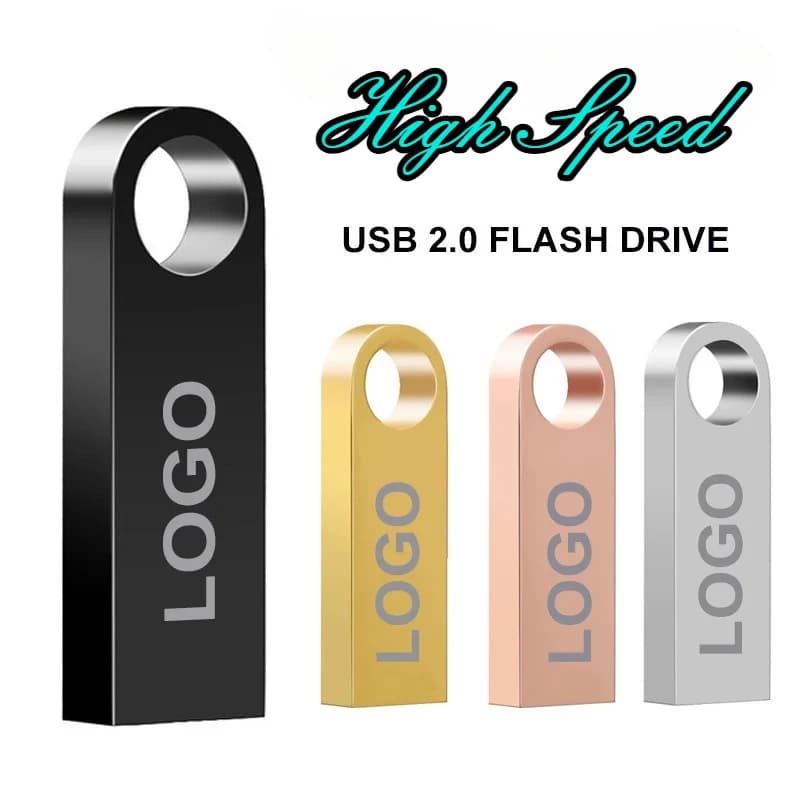 Chiavetta USB in metallo da 64 GB 32 GB 16 GB Chiavetta USB da 8 GB 4 GB Disco U Chiavetta da 2 GB 1 GB 128 MB 256 MB Memoria Pendrive Logo gratuito