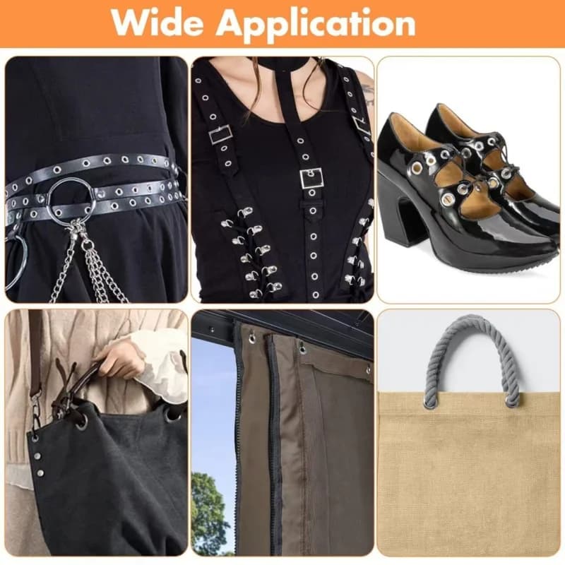 Kit di occhielli in metallo fai-da-te da 6 mm, 106 pezzi, facile da installare, per fori di porta passaporto in pelle PU, accessori da viaggio