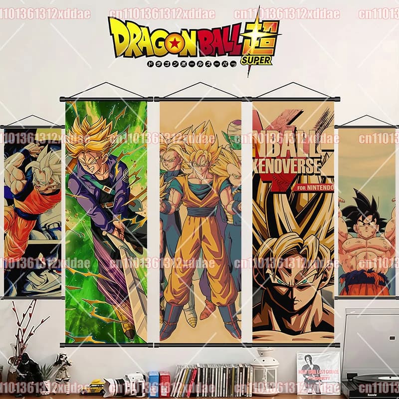 Classic Anime Dragon Ball Vertical Version Hanging Picture HD 8K Printing Retro Warm Color Matching Gift Room Decoration