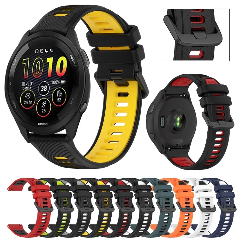 20mm 22mm cinturino per orologio intelligente per Garmin Forerunner 265 255 245 Music Venu 3 2 Plus SQ Vivoactive 3 4 5 cinturino per orologio in silicone