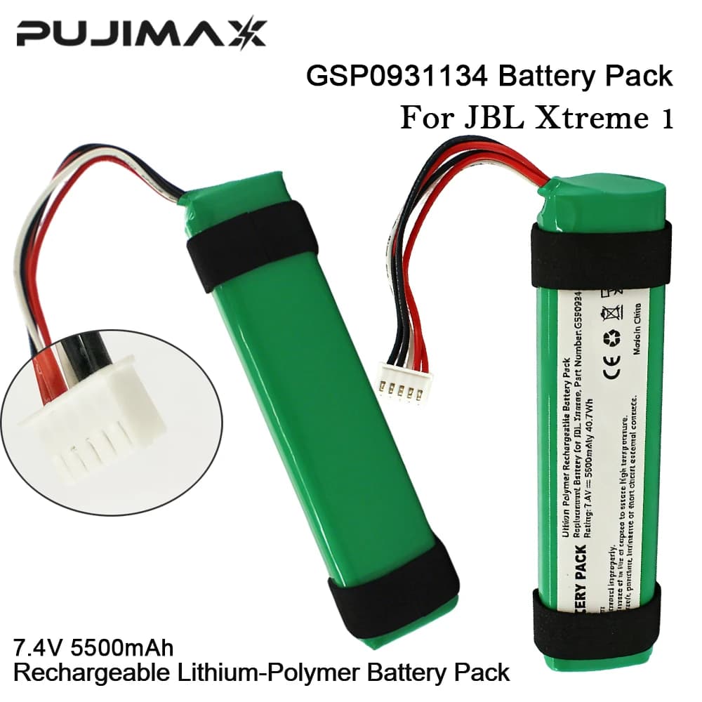 Batteria PUJIMAX 7.4V 5500mAh GSP0931134 per Altoparlante JBL Xtreme 1, Batterie Ricaricabili Wireless Bluetooth