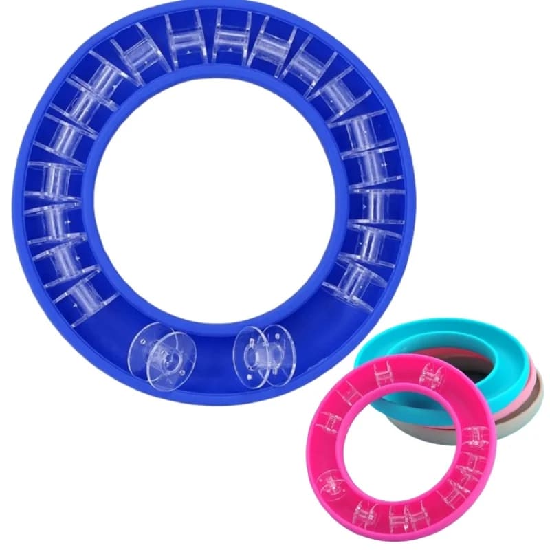 Porta Bobine, Strumenti per Cucito, Scatola Porta Bobine in Plastica, Anello in Gomma, Salva Aghi da Cucito, Strumenti Portatili per Cucito e Artigianato