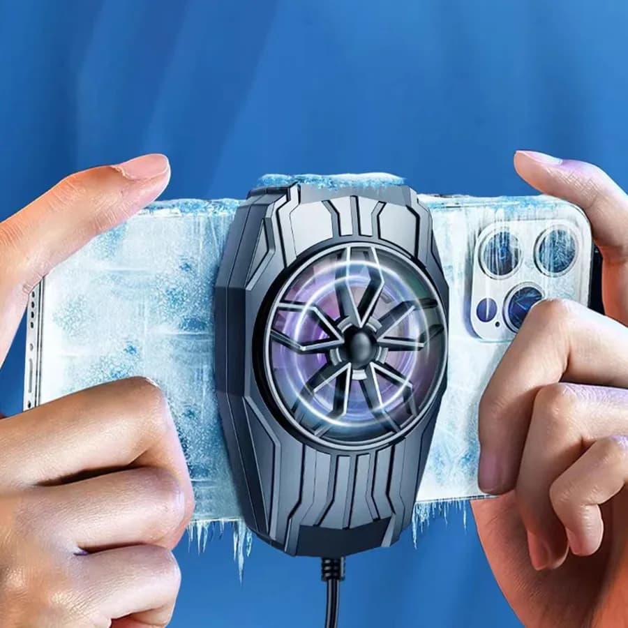 Ventola di raffreddamento universale per telefono cellulare, custodia di raffreddamento per smartphone, compatibile con smartphone IOS e Android da 4,5 a 7 pollici, dispositivo di raffreddamento silenzioso per telefono da gaming e livestream, accessorio per gaming e-sport.