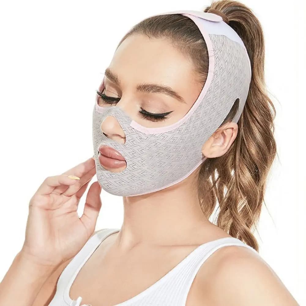 Maschera Modellante per il Viso Riduce il Doppio Mento Massaggiatore Facciale Fascia Dimagrante Anti-Rughe Lifting del Viso