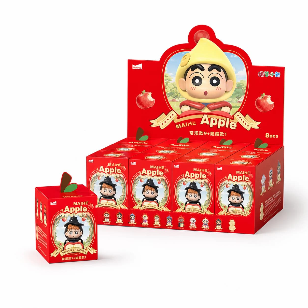 52TOYS Crayon Shinchan Dwarf Fairy Tale Series Lying Blind Box Anime Figure Car Center Console Ornament Cute Collectible Gift