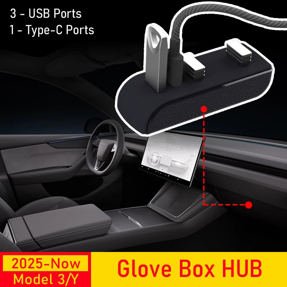 Docking station for Tesla Model 3 Y 3+ Y Juniper Porte hub USB Charger USB extender 4 in 1 Upgrade Data Transfer