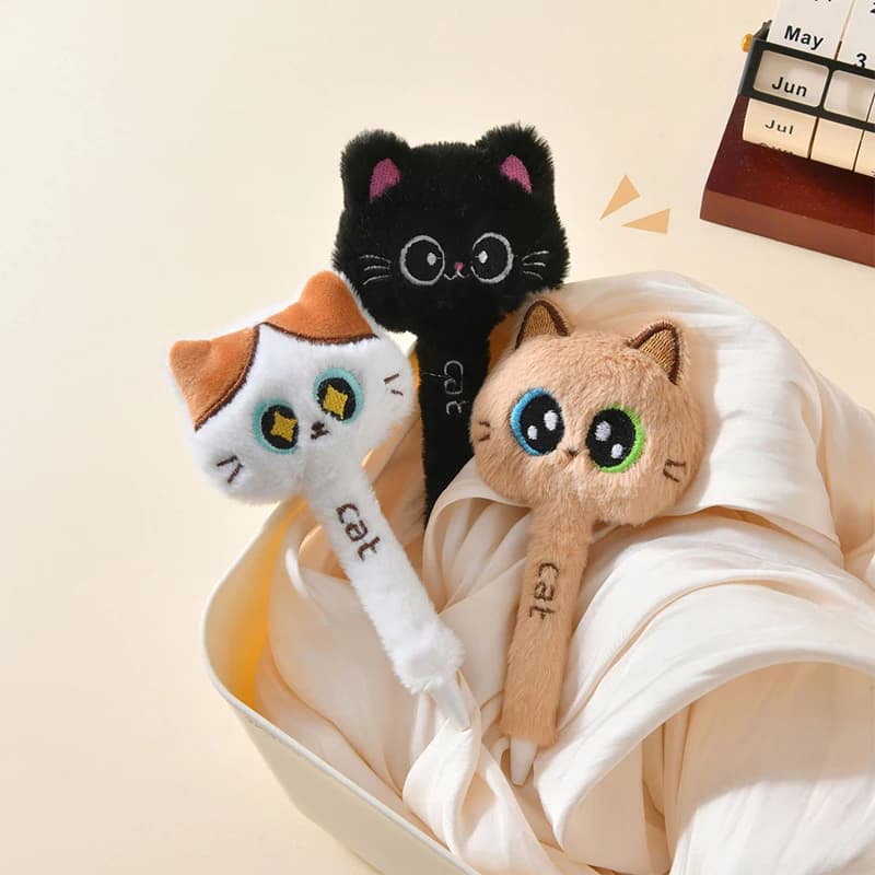 Penna Gel Creativa a Forma di Gatto, Punta Fine 0.5mm, Inchiostro Nero ad Asciugatura Rapida, Clickable, per Ufficio, Scuola, Regalo