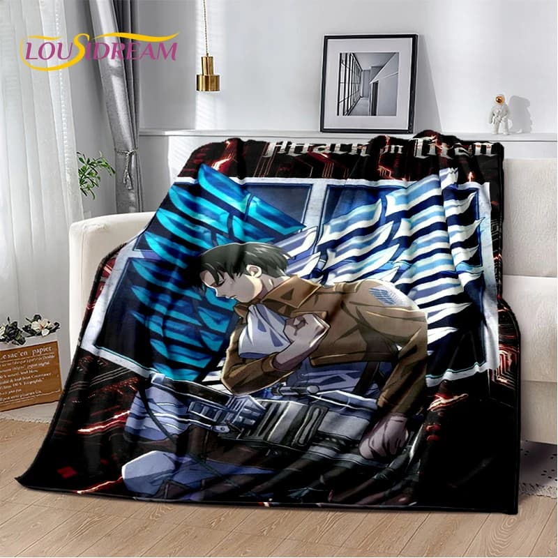 2025 Attack on Titan Eren Anime Cartoon Coperte morbide, Coperta da tiro Comoda coperta per letti da picnic Divano Casa Regali per bambini