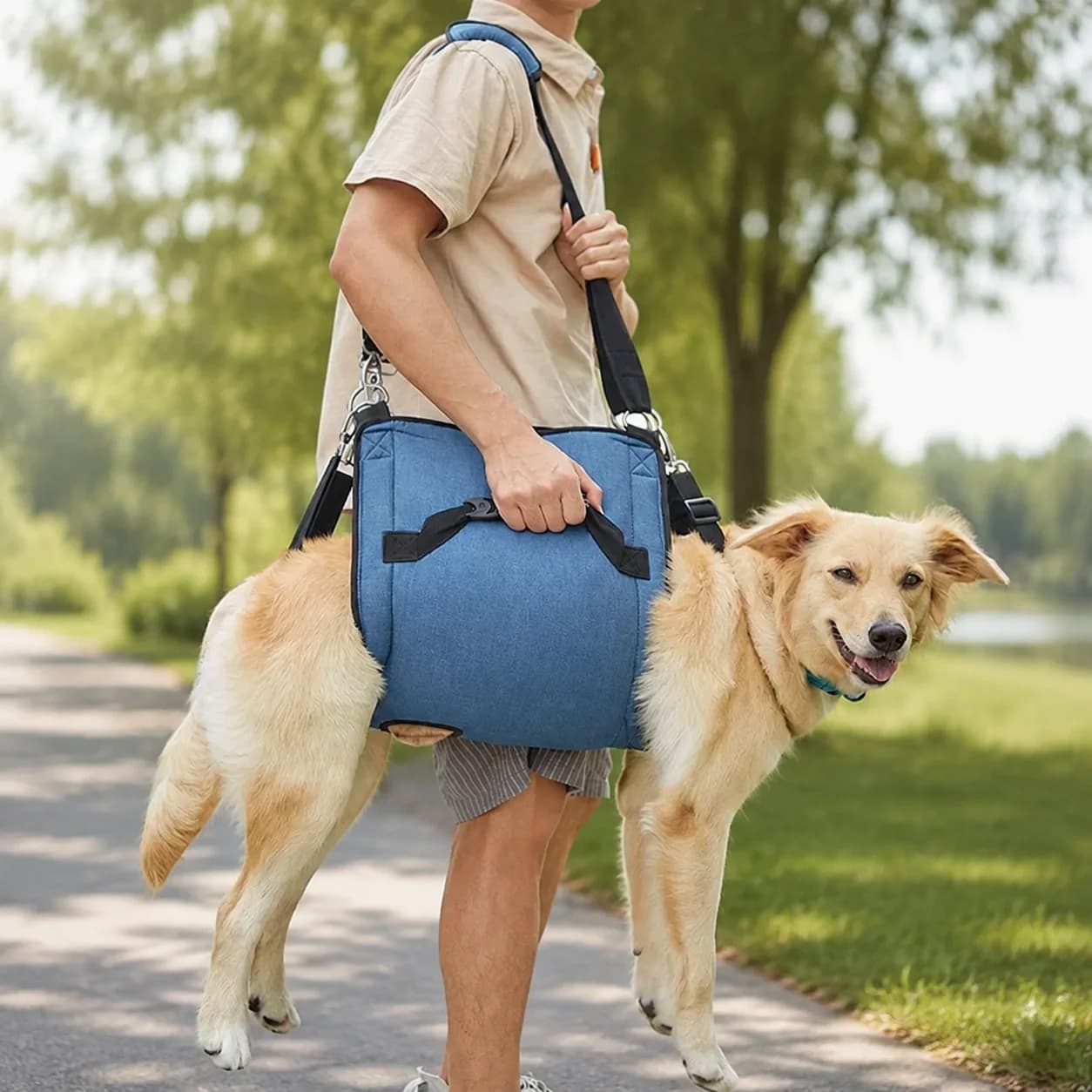 Dog Carrying Support Harness Abdominal Lift Strap Pet Walking Aid Emergency Support Sling for Elderly Disabled Dogs