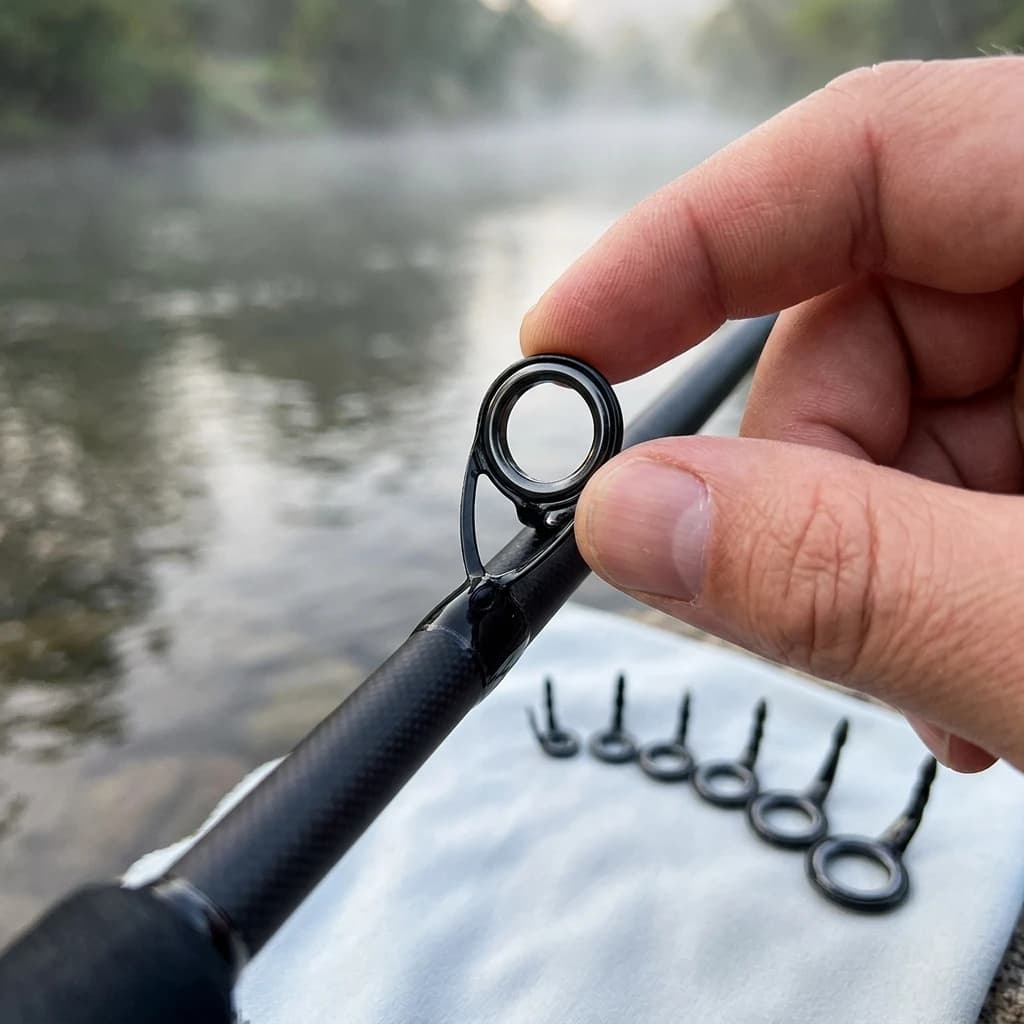 Fishing-Rod Guide Rings Carbon Fiber Repair Kit Flanged Line Guides for Saltwater Raft Lure Rods Durable Gear