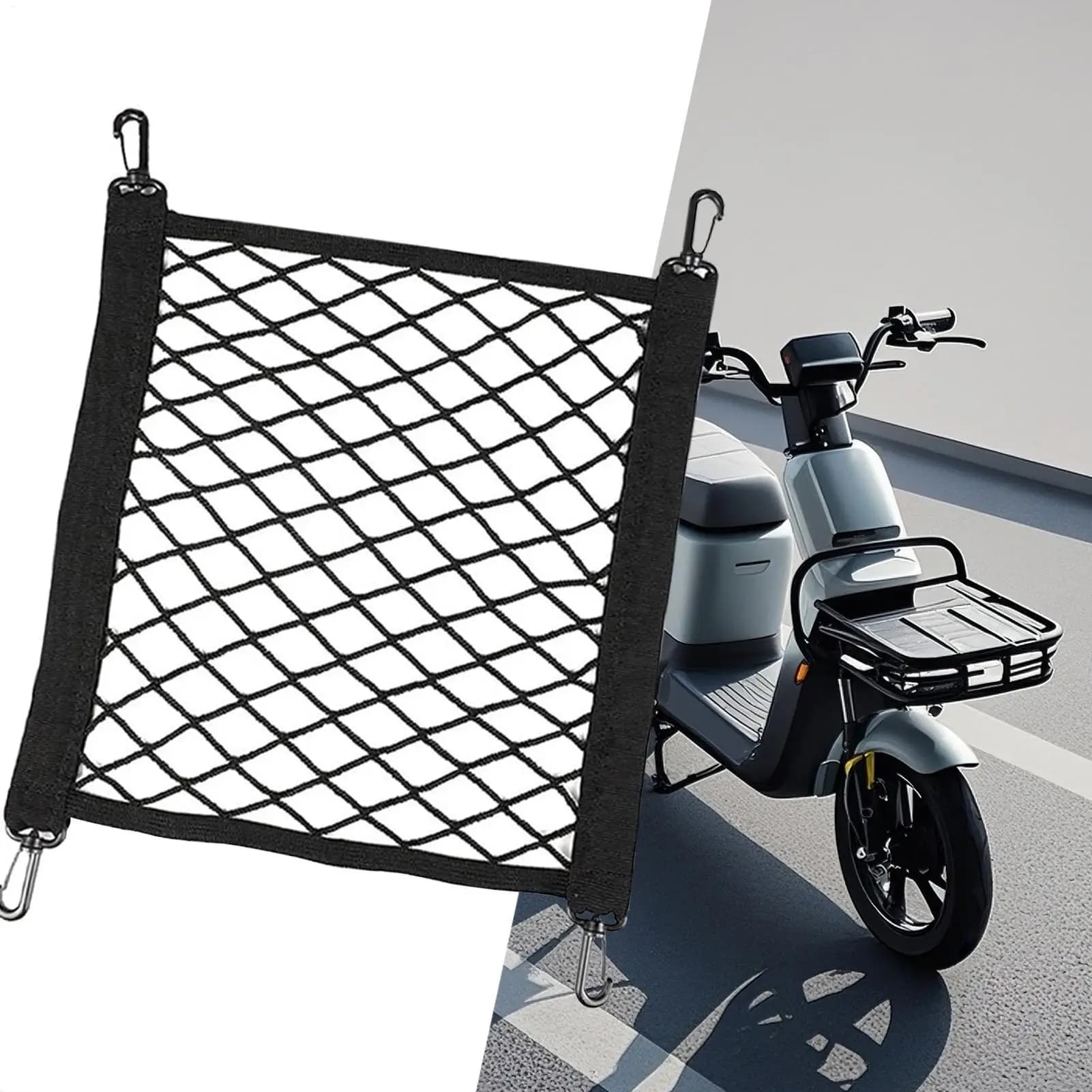 Motorcycle Cargo Network Helmet Network for Motorcycle Bag Basket for Bike Carriers for Adjustable Luggage Tie Down Mesh Web for