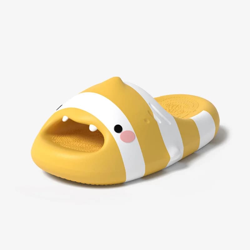 Non-slip bath slippers with thick sole, clown fish pattern, for woman and man, soft, with plateau, for indoor and outdoor, summer.