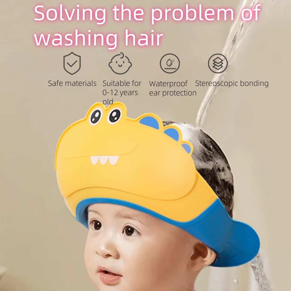Cuffia da bagno per bambini Strumento per il lavaggio dei capelli Cuffia per il blocco dell'acqua per bambini Lavaggio dei capelli Protezione per le orecchie impermeabile Cuffia da bagno per bambini Cuffia per capelli